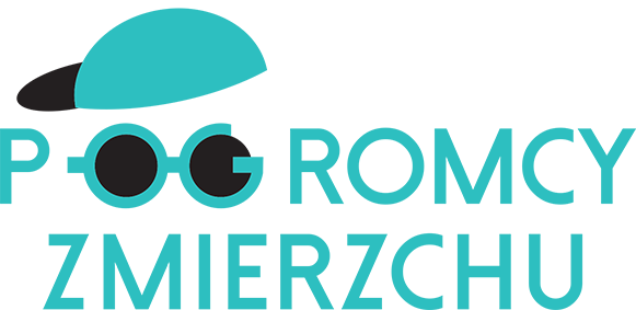Logotyp warsztatów "Pogromcy Zmierzchu" - litery "O" i "G" wyglądają jak okulary, a nad nimi dorysowana jest czapka z daszkiem.