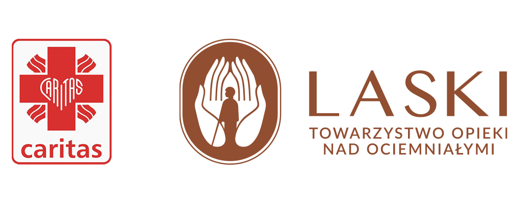 Logotypy Caritas Polska i Towarzystwa Opieki nad Ociemniałymi
