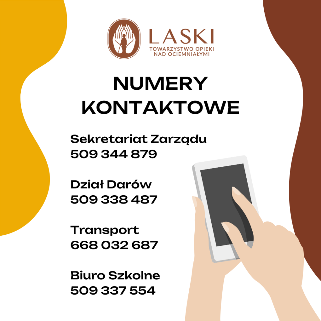 Grafika z listą zastępczych numerów kontaktowych.
