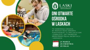 Plakat z informacjami na temat dni otwartych w Laskach