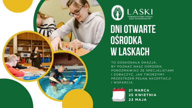 Plakat z informacjami na temat dni otwartych w Laskach