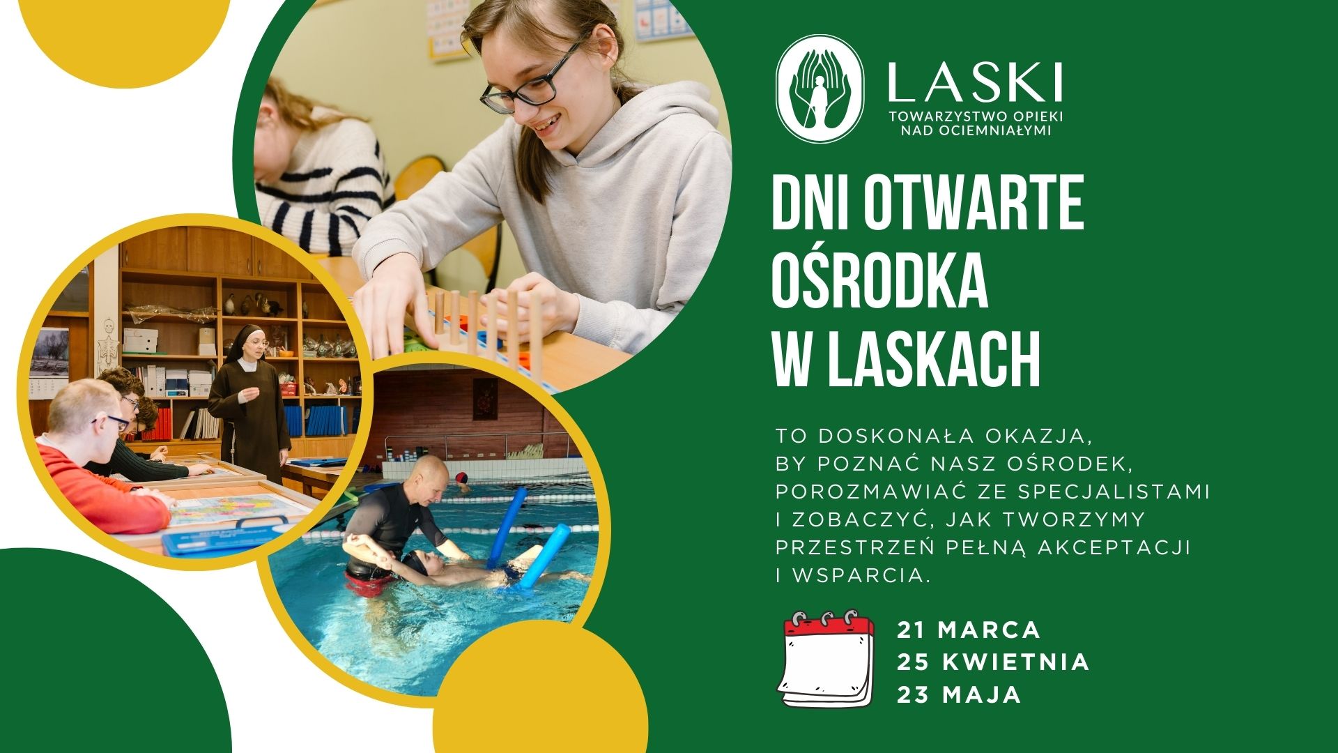 Plakat z informacjami na temat dni otwartych w Laskach