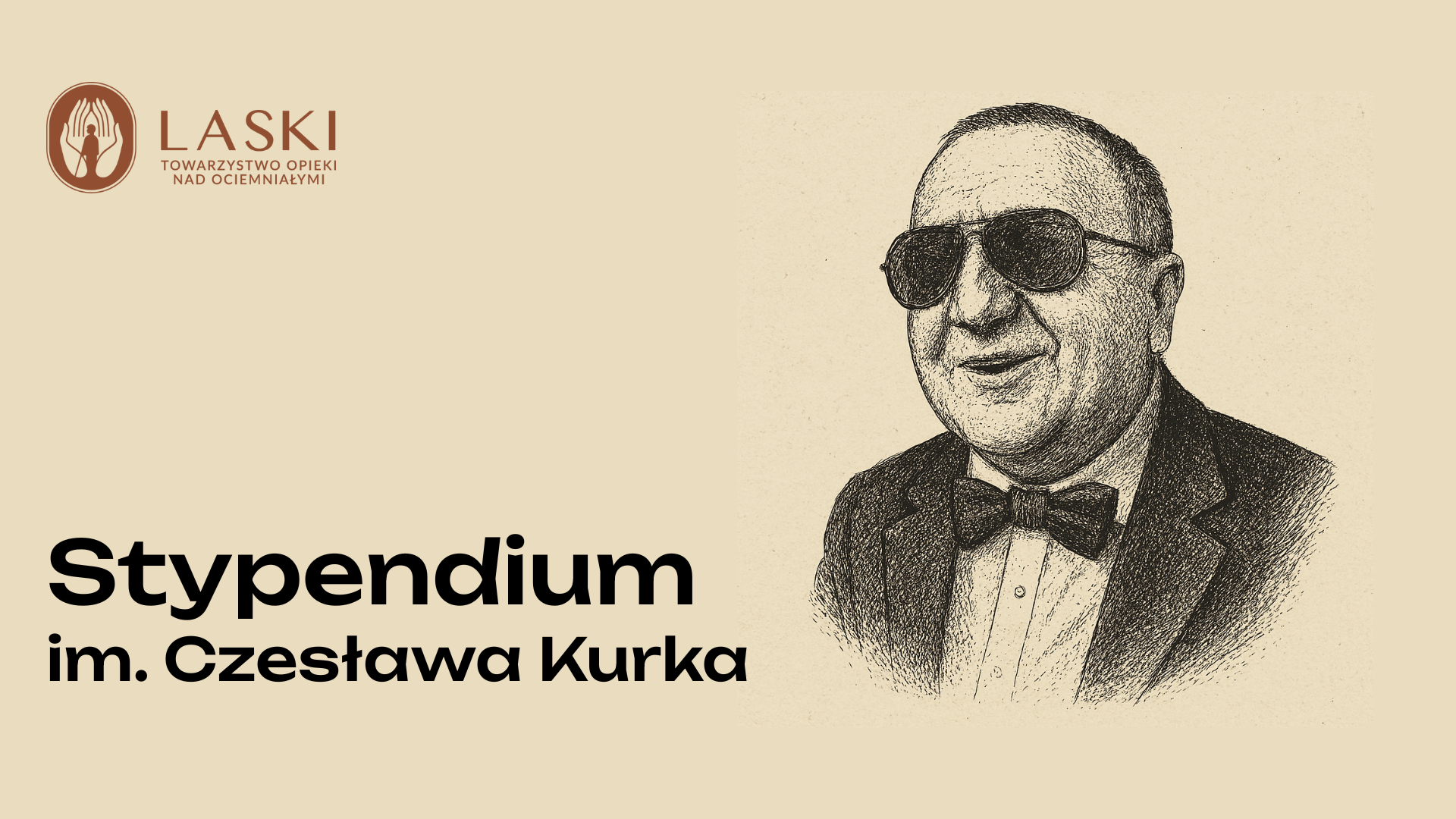 Szkicowany portret Czesława Kurka.