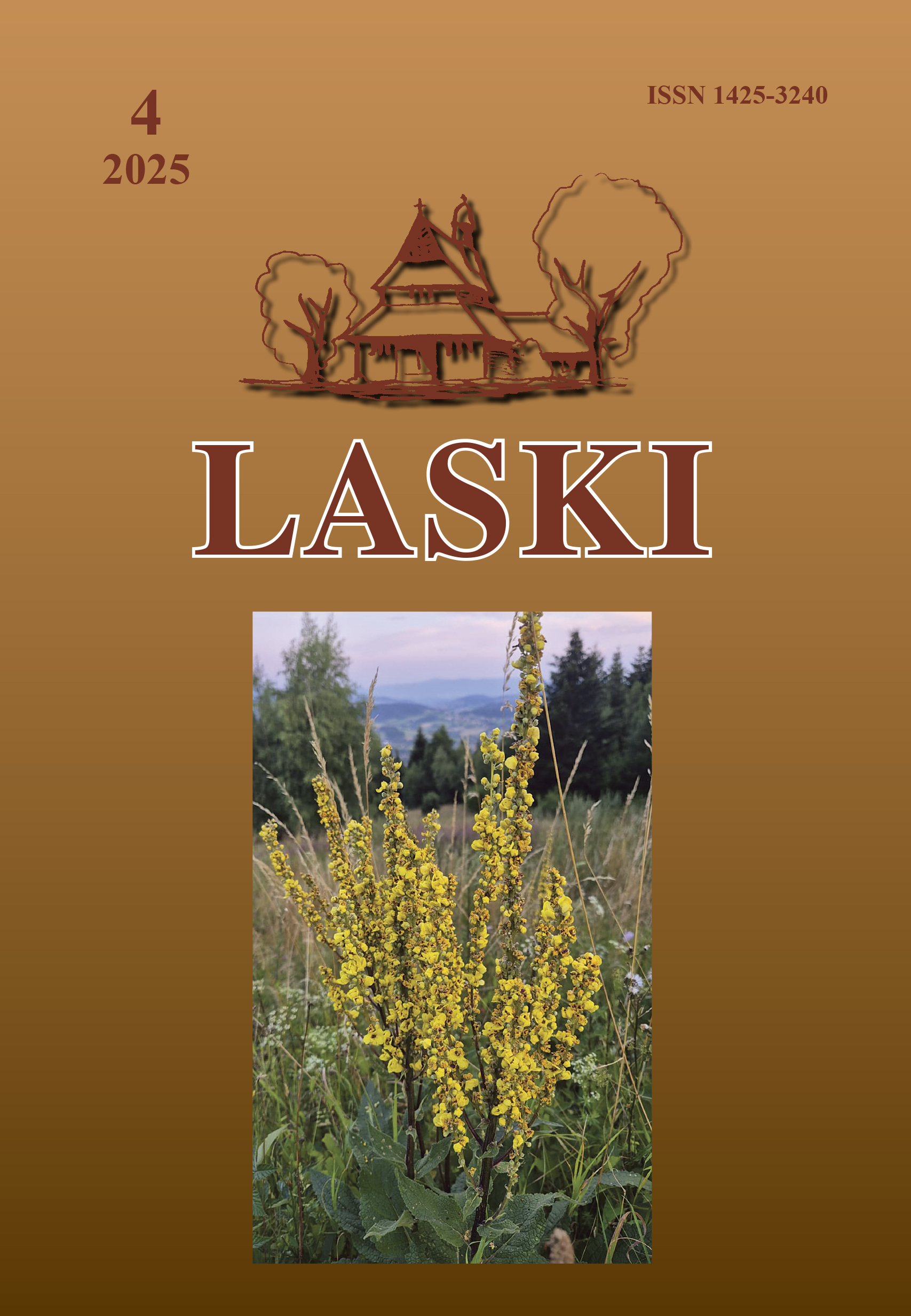 Okładka czasopisma Laski z żółtą rośliną polną na zdjęciu