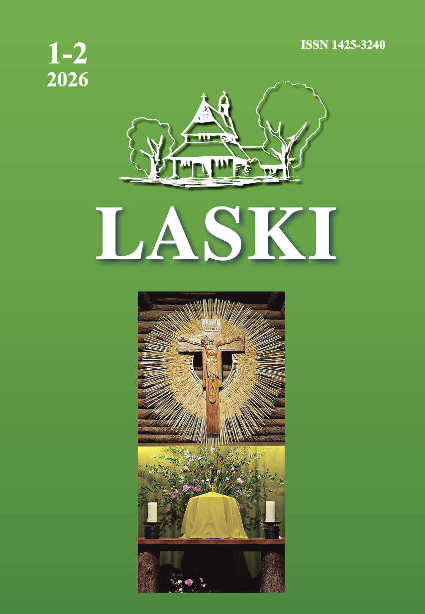 Okładka czasopisma z niewidomą dziewczynką  przy szopce.